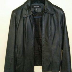 Black leather jacket